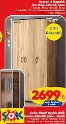 SEYRAN 3 KAPAKLI GARDROP ATLANTİK ÇAM